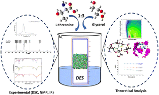 Graphical abstract: Physicochemical and structural investigation of l-threonine/glycerol-based deep eutectic solvents using experimental and molecular modelling approaches