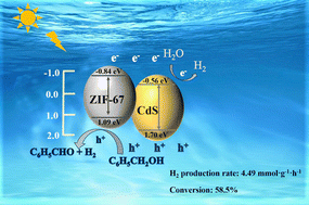 Graphical abstract: Functionalized ZIF-67@CdS for photocatalytic oxidation of benzyl alcohol coupled with hydrogen production