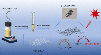 Graphical abstract: Photocatalytic removal of U(vi) from wastewater using g-C3N4@C-PAN nanofiber membranes