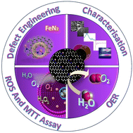 Graphical abstract: Coordinately unsaturated single Fe-atoms with N vacancies and enhanced sp3 carbon defects in Fe–N(sp2)–C structural units for suppression of cancer cell metabolism and electrochemical oxygen evolution