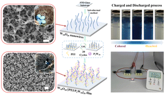 Graphical abstract: A polyoxotungstate/W18O49 nanocomposite with a bird-nest-like network supports high-performance electrochromic supercapacitors