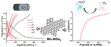 Graphical abstract: Mn-doped WSe2 as an efficient electrocatalyst for hydrogen production and as anode material for lithium-ion batteries