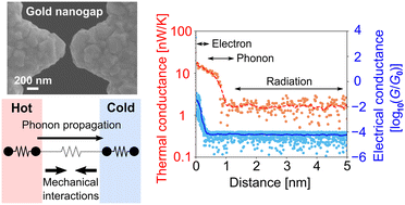 Graphical abstract: Phonon induced near-field effects on heat transfer across nanogap electrodes