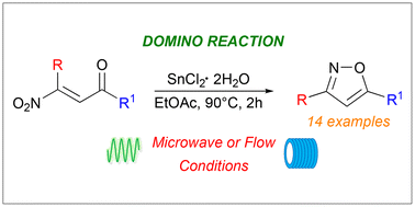 Graphical abstract: Synthesis of 3,5-disubstituted isoxazoles by domino reductive Nef reaction/cyclization of β-nitroenones