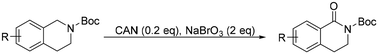 Graphical abstract: Efficient and scalable synthesis of 3,4-dihydroisoquinolin-1(2H)-ones by benzylic oxidation of tetrahydroisoquinoline derivatives using cerium ammonium nitrate (CAN)