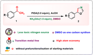 Graphical abstract: PIDA mediated oxidative annulation of aryl methyl ketones: a facile approach for the chemoselective synthesis of 5-substituted oxazoles