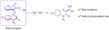 Graphical abstract: Visible light induced hydroxyfluoroalkylation of quinoxalin-2(1H)-ones with N-trifluoroethoxyphthalimide under catalyst-free conditions