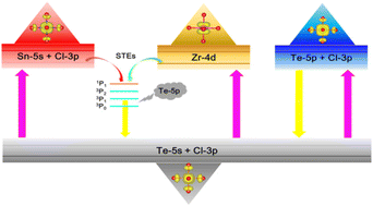 Graphical abstract: Competition mechanism of self-trapped excitons and Te4+ ions emission in the Te4+ doped vacancy-ordered double perovskite Rb2HfCl6 and its excellent properties