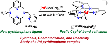 Graphical abstract: Csp3–H bond activation mediated by a Pd(ii) complex under mild conditions