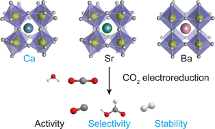 Graphical abstract: A-site cations in stannate perovskites affect their performance in catalysing CO2 electroreduction