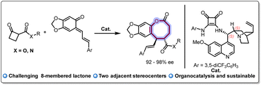 Graphical abstract: Enantioselective synthesis of 8-membered lactone derivatives via organocatalytic cascade reactions