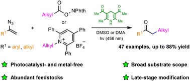Graphical abstract: Metal-free photoinduced denitrogenative alkylation of vinyl azides with alkyl radicals toward ketones