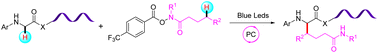 Graphical abstract: Base- and metal-free visible-light driven site-selective α-C(sp3)–H functionalization reaction of glycine derivatives with hydroxamic acid derivatives