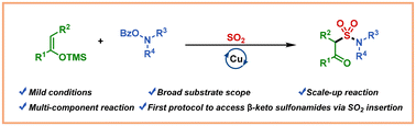 Graphical abstract: Copper-catalyzed sulfonamidation of enol silyl ether via SO2 insertion towards the synthesis of β-keto sulfonamides