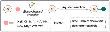 Graphical abstract: Electroreduction strategy: a sustainable tool for the generation of aryl radicals