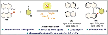 Graphical abstract: Synthesis of axially chiral biaryls via Pd(ii)-catalysed direct C(sp2)–H arylation