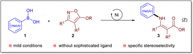 Graphical abstract: Nickel-catalysed C–N cross-coupling of organoboronic acids and isoxazoles