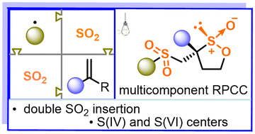 Graphical abstract: Four-component radical-polar crossover cyclization involving double insertion of SO2 to β-sulfonyl sultines