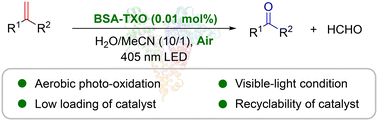 Graphical abstract: Artificial photoenzyme catalyzed aerobic oxidative cleavage of olefins in water