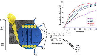 Graphical abstract: Enhanced photocatalytic performance of ZnO under visible light by co-doping of Ta and C using hydrothermal method
