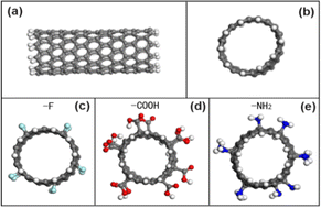 Graphical abstract: Analysis of the adhesion mechanism of functionalized carbon nanotubes by molecular dynamics simulation