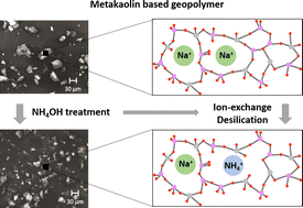 Graphical abstract: Impact of NH4OH treatment on the ion exchange and pore characteristics of a metakaolin-based geopolymer