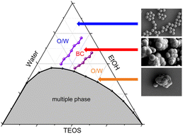 Graphical abstract: Fabrication of tetraethyl orthosilicate/ethanol–water surfactant-free microemulsions and their applications in self-templating synthesis of monodispersed silica colloidal spheres