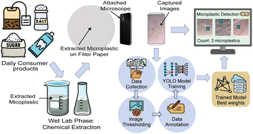 Graphical abstract: Deep-learning enabled rapid and low-cost detection of microplastics in consumer products following on-site extraction and image processing