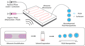 Graphical abstract: Microfluidic synthesis of PLGA nanoparticles enabled by an ultrasonic microreactor