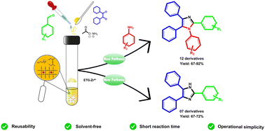 Graphical abstract: Design and preparation of four-component eutectogels as a green and efficient catalyst for the one-pot multi-component synthesis of 1,2,4,5-tetrasubstituted and 2,4,5-trisubstituted imidazole derivatives under solvent-free conditions