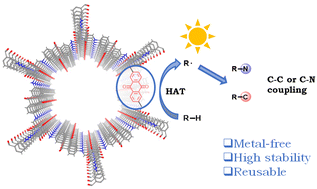 Graphical abstract: Anthraquinone-based covalent organic framework as a recyclable direct hydrogen atom transfer photocatalyst for C–H functionalization