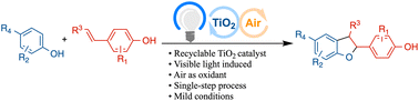 Graphical abstract: Visible-light TiO2-catalyzed synthesis of dihydrobenzofurans by oxidative [3 + 2] annulation of phenols with alkenyl phenols