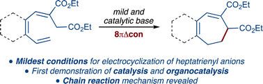 Graphical abstract: Mild and catalytic electrocyclizations of heptatrienyl anions