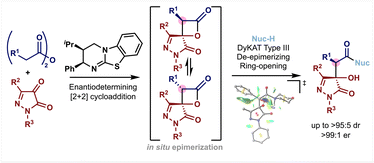 Graphical abstract: De-epimerizing DyKAT of β-lactones generated by isothiourea-catalysed enantioselective [2 + 2] cycloaddition