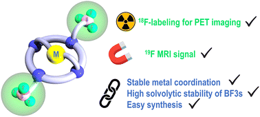 Graphical abstract: A versatile fluorinated azamacrocyclic chelator enabling 18F PET or 19F MRI: a first step towards new multimodal and smart contrast agents