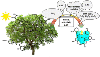 Graphical abstract: Revolutionizing lignin photovalorization: recent advances in TiO2-based materials and beyond in pursuit of optimal solutions for a sustainable future