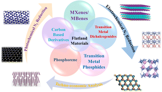 Graphical abstract: Flatland materials for photochemical and electrochemical nitrogen fixation applications: from lab-door experiments to large-scale applicability