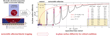 Graphical abstract: The surface diffusivity of nanoparticles physically adsorbed at a solid–liquid interface