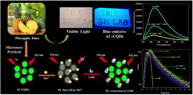 Graphical abstract: Sustainable synthesis of carbon dots from Ananas Comosus as renewable biomass: nanomolar level detection of glutathione