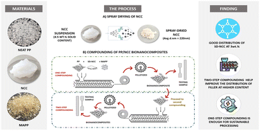 Graphical abstract: Enhanced mechanical strength of polypropylene bionanocomposites through spray-dried nanocrystalline cellulose reinforcement