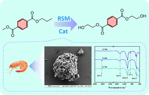 Graphical abstract: Using waste to treat waste: efficient alcoholysis of PET waste with a shrimp shell derived catalyst using the response surface method