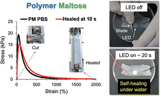 Graphical abstract: Autonomous self-healing and highly stretchable polymer maltose polyborosiloxane for improving soft electronics and soft robots