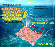 Graphical abstract: Amorphous–crystalline CoFeB/NiPS3 vertical heterostructure with a built-in electric field for robust ampere-level water oxidation