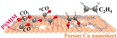 Graphical abstract: Regulating the local microenvironment on porous Cu nanosheets for enhancing electrocatalytic CO2 reduction selectivity to ethylene
