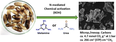 Graphical abstract: Modulating the porosity of N-doped carbon materials for enhanced CO2 capture and methane uptake