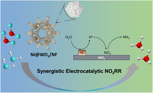 Graphical abstract: The synergistic effect of Ni and WO2 effectively boosts the electrochemical reduction of nitrite to ammonia