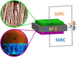 Graphical abstract: High performance La2NiO4+δ oxygen and Ni–Ce0.9Gd0.1O2−δ fuel electrodes for thin film reversible solid oxide cells