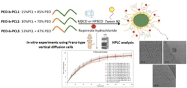 Graphical abstract: PEO-b-PCL/Tween 80/cyclodextrin systems: from bioinspired fabrication to possible nasal administration of ropinirole hydrochloride