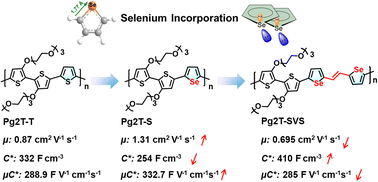 Graphical abstract: Effects of selenium incorporation on the performance of polythiophene based organic electrochemical transistors