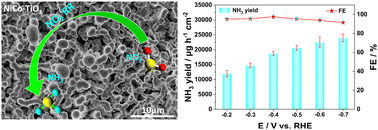Graphical abstract: A NiCo alloy particle-decorated TiO2 nanoarray as an efficient electrocatalyst for nitrite reduction to ammonia